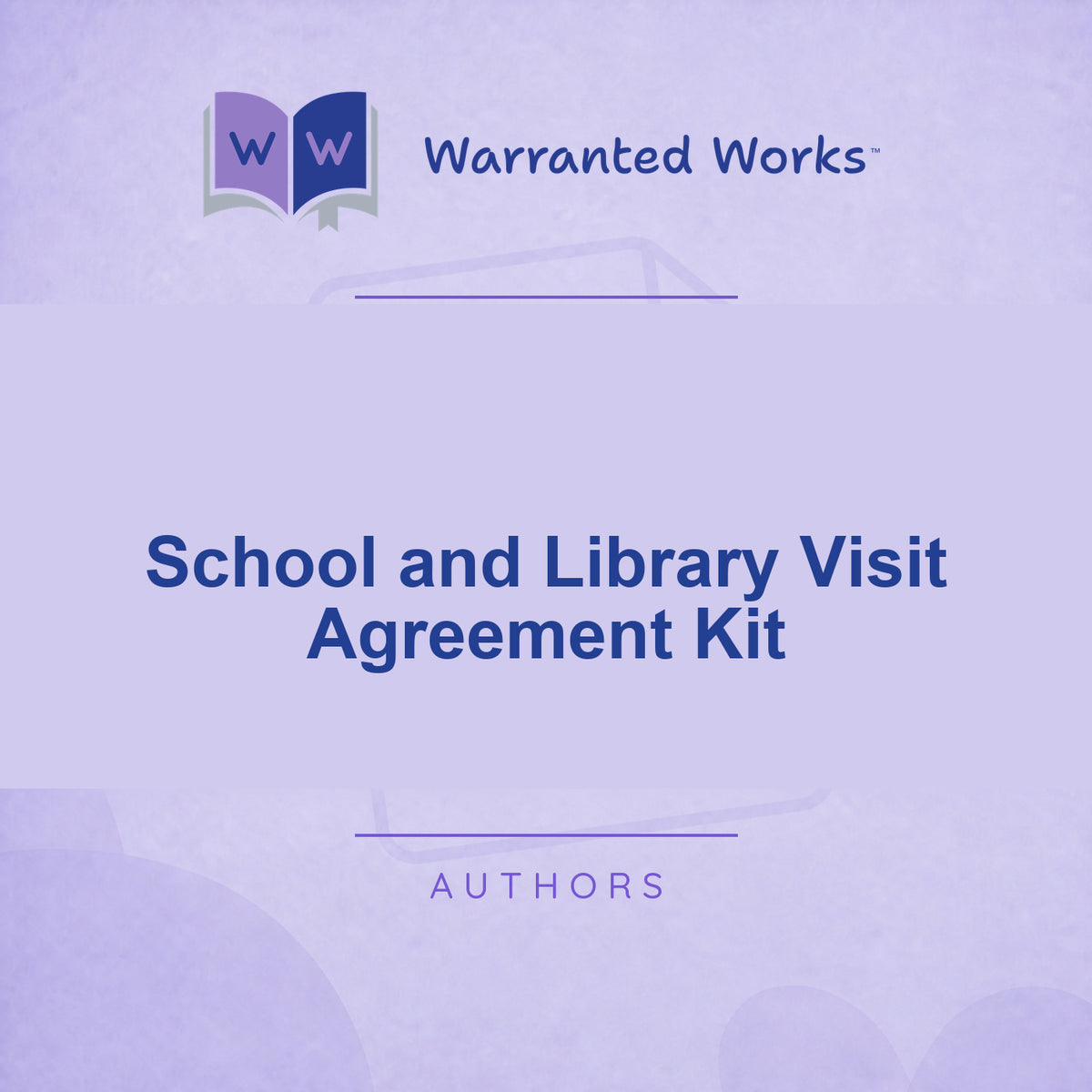 School & Library Visit Agreement Kit — Author Edition