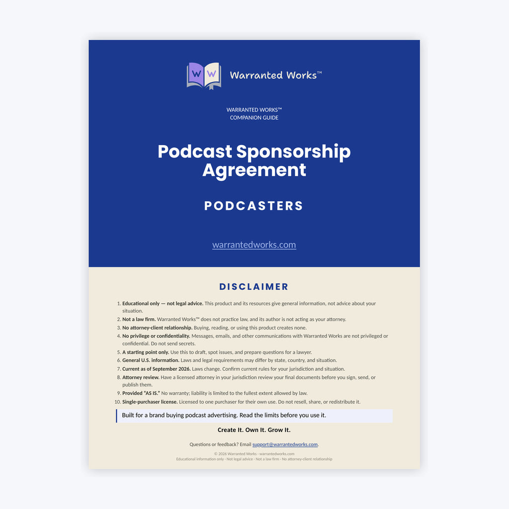 Podcast Sponsorship Agreement Kit — Brand Edition