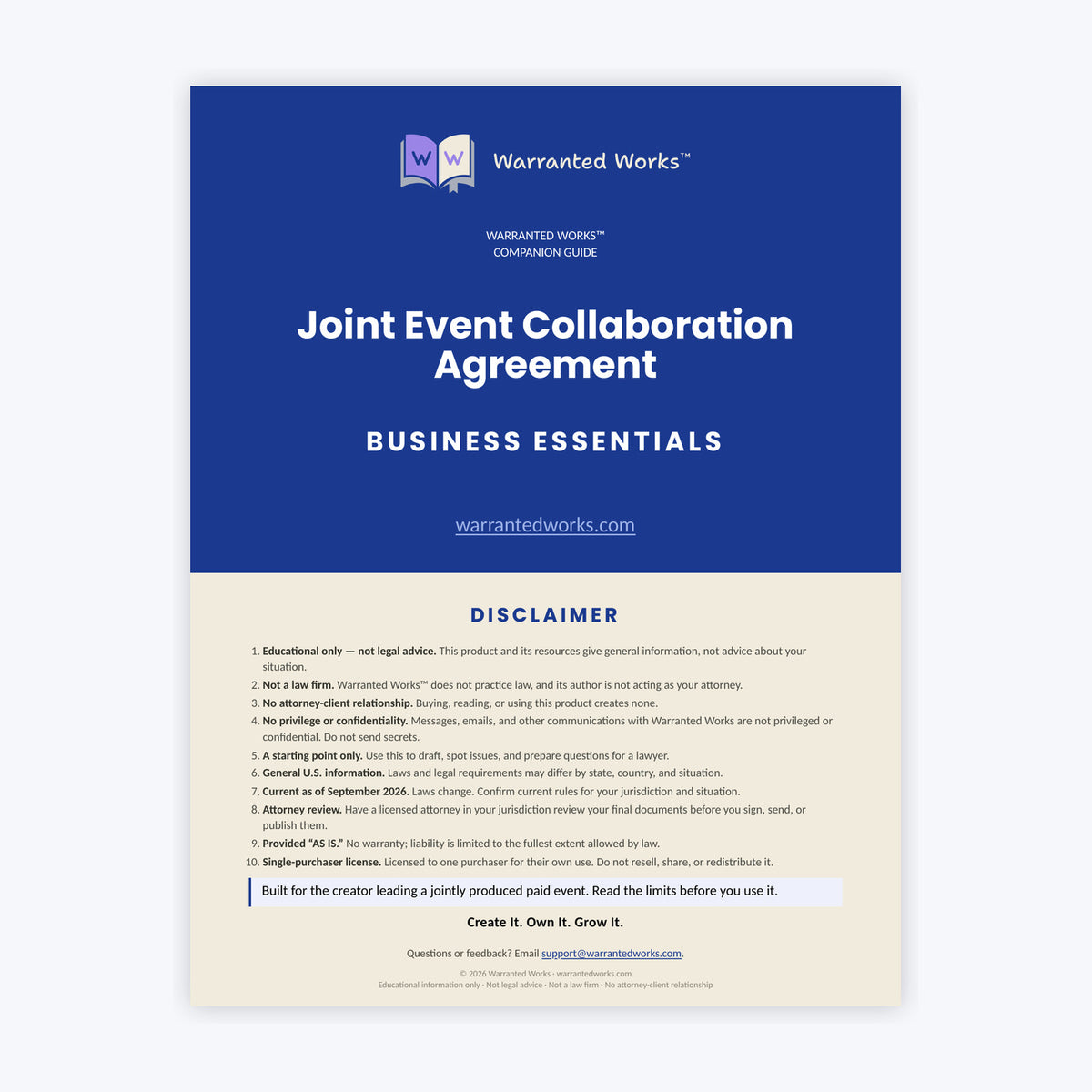 Joint Event Collaboration Agreement Kit
