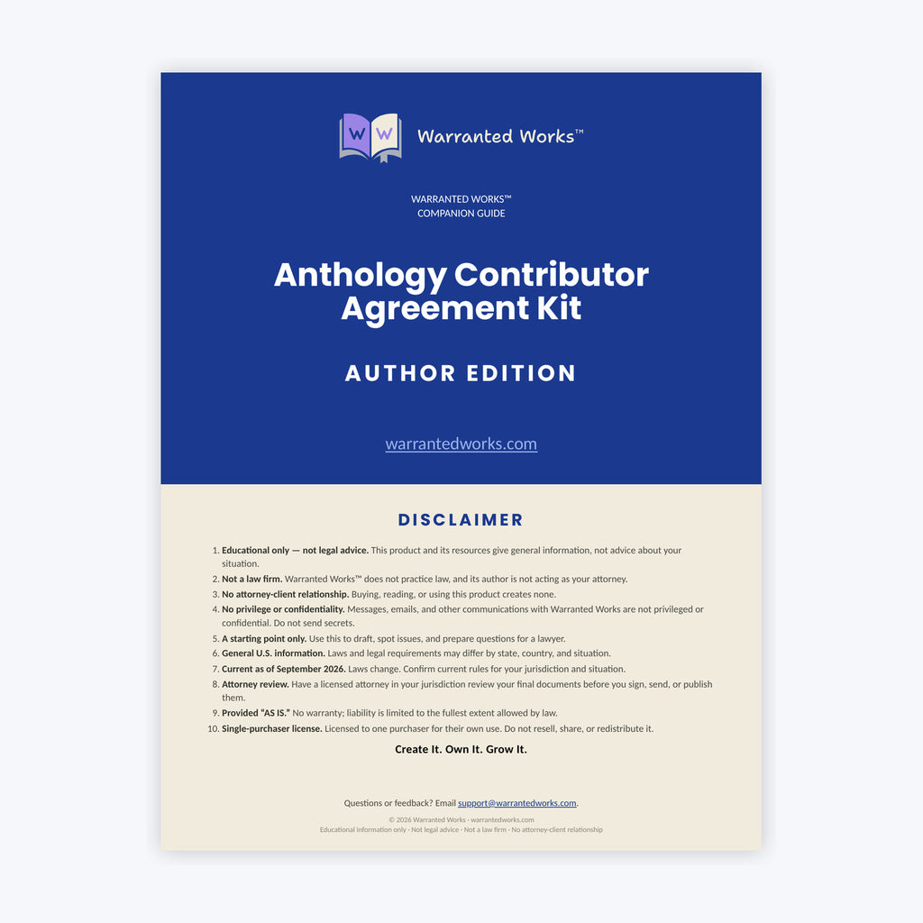 Anthology Contributor Agreement Kit — Author Edition