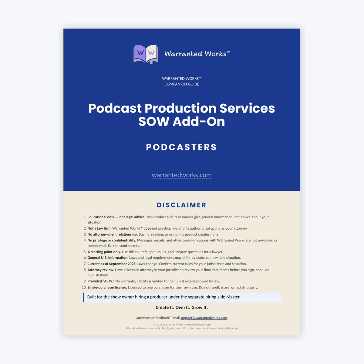 Podcast Production Services SOW Add-On Kit