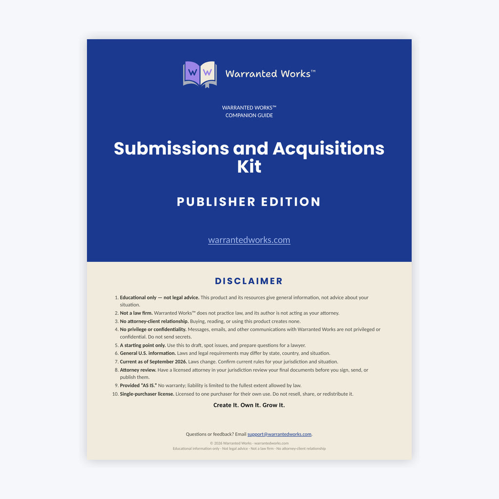 Submissions and Acquisitions Workflow Kit — Publisher Edition
