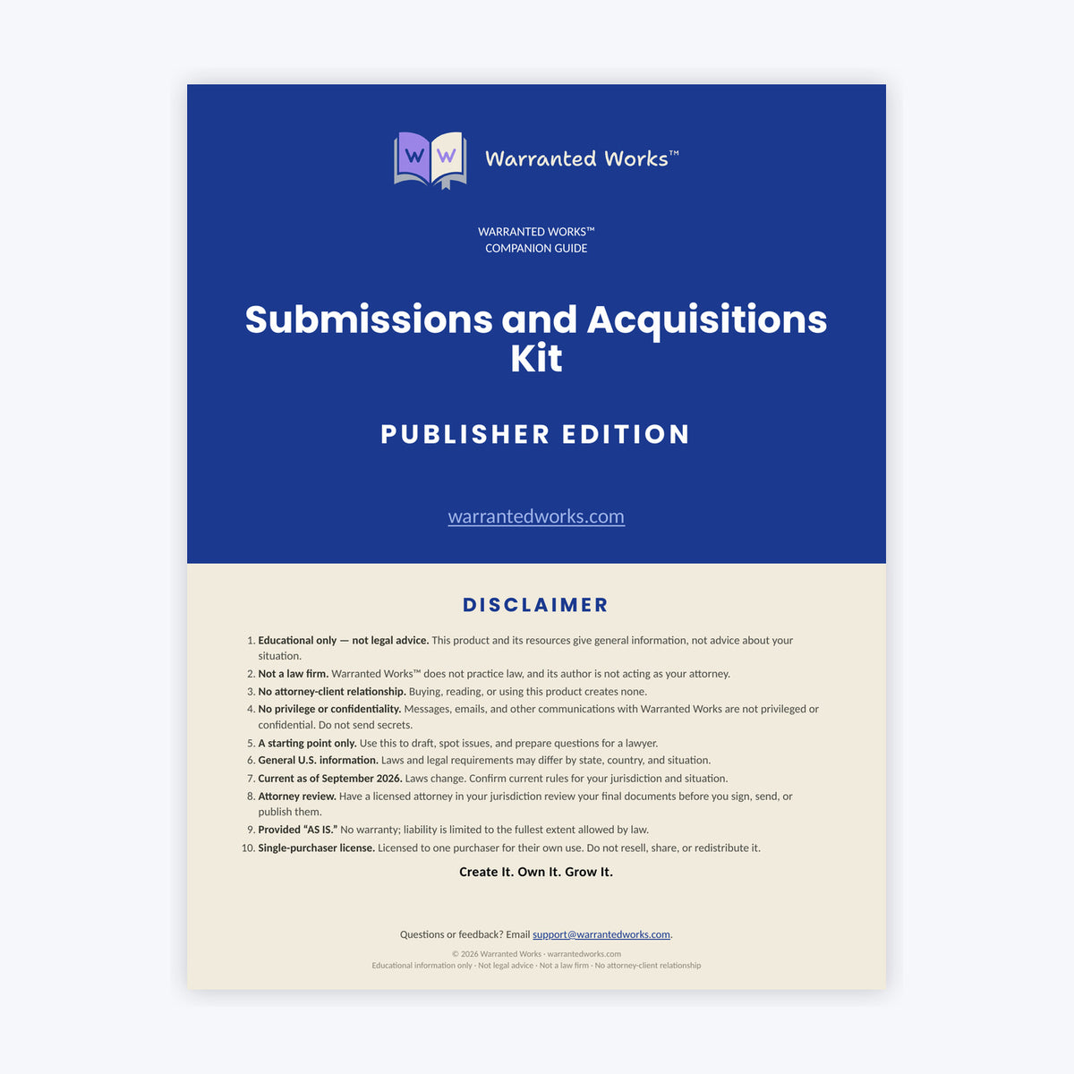 Submissions and Acquisitions Workflow Kit — Publisher Edition