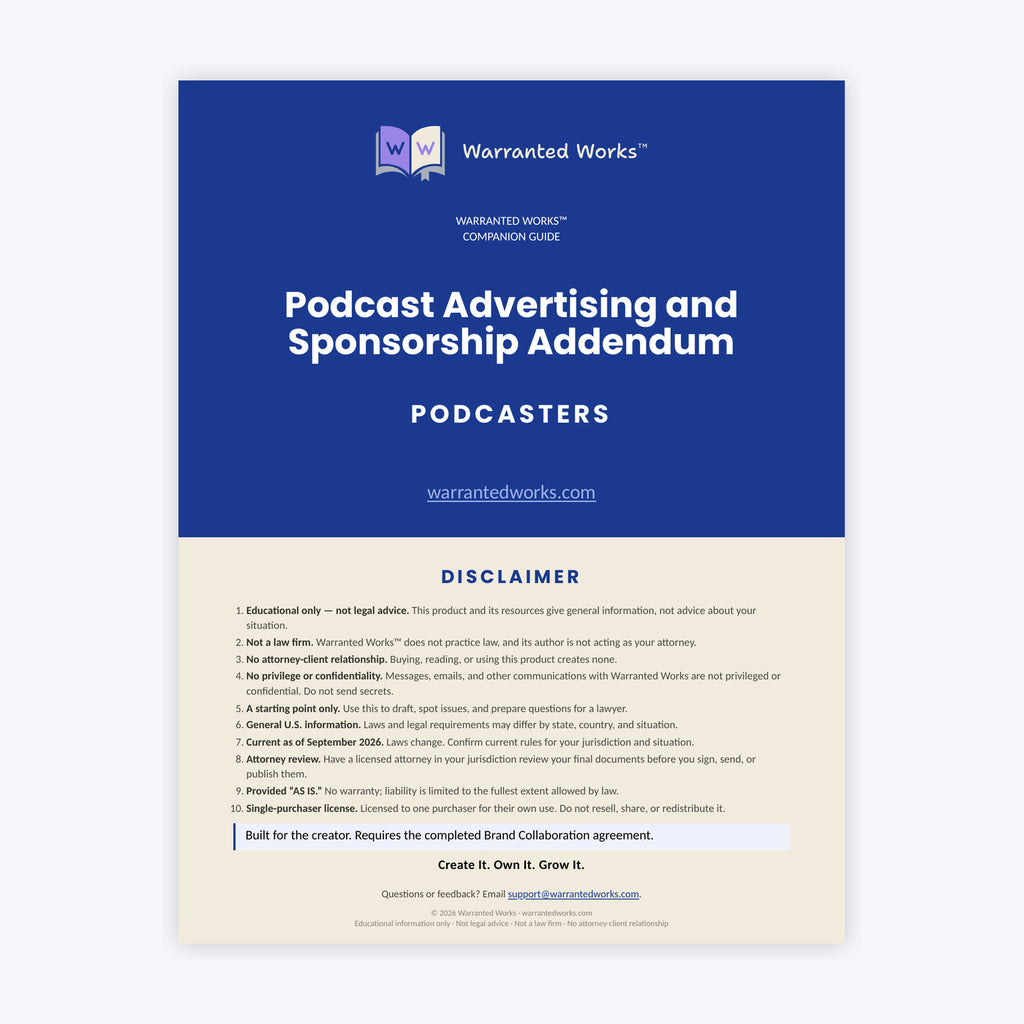 Podcast Advertising and Sponsorship Addendum Kit