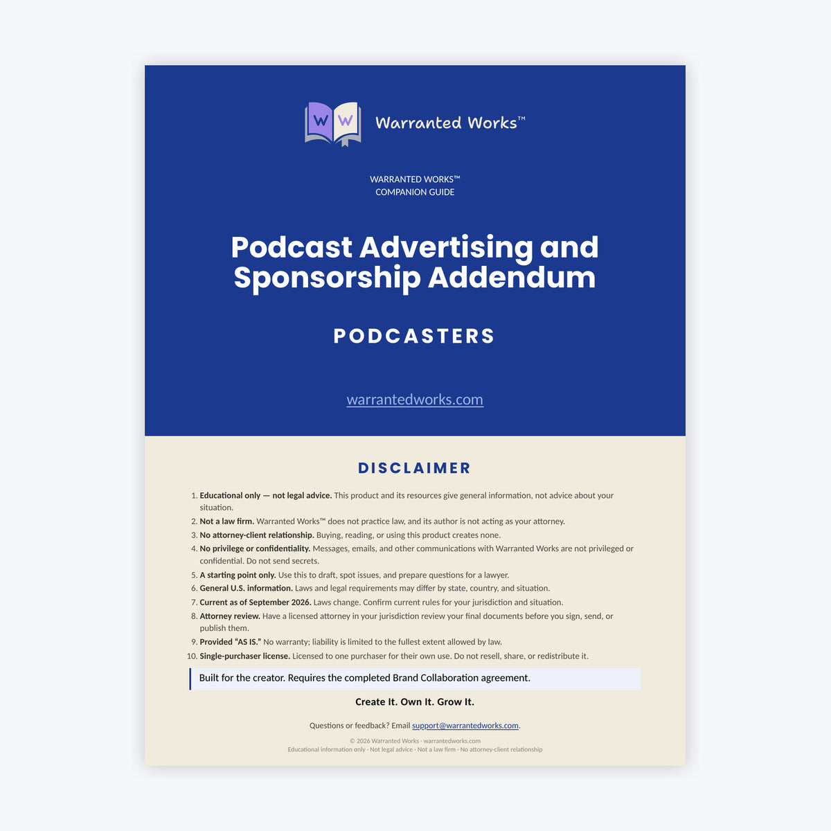 Podcast Advertising and Sponsorship Addendum Kit