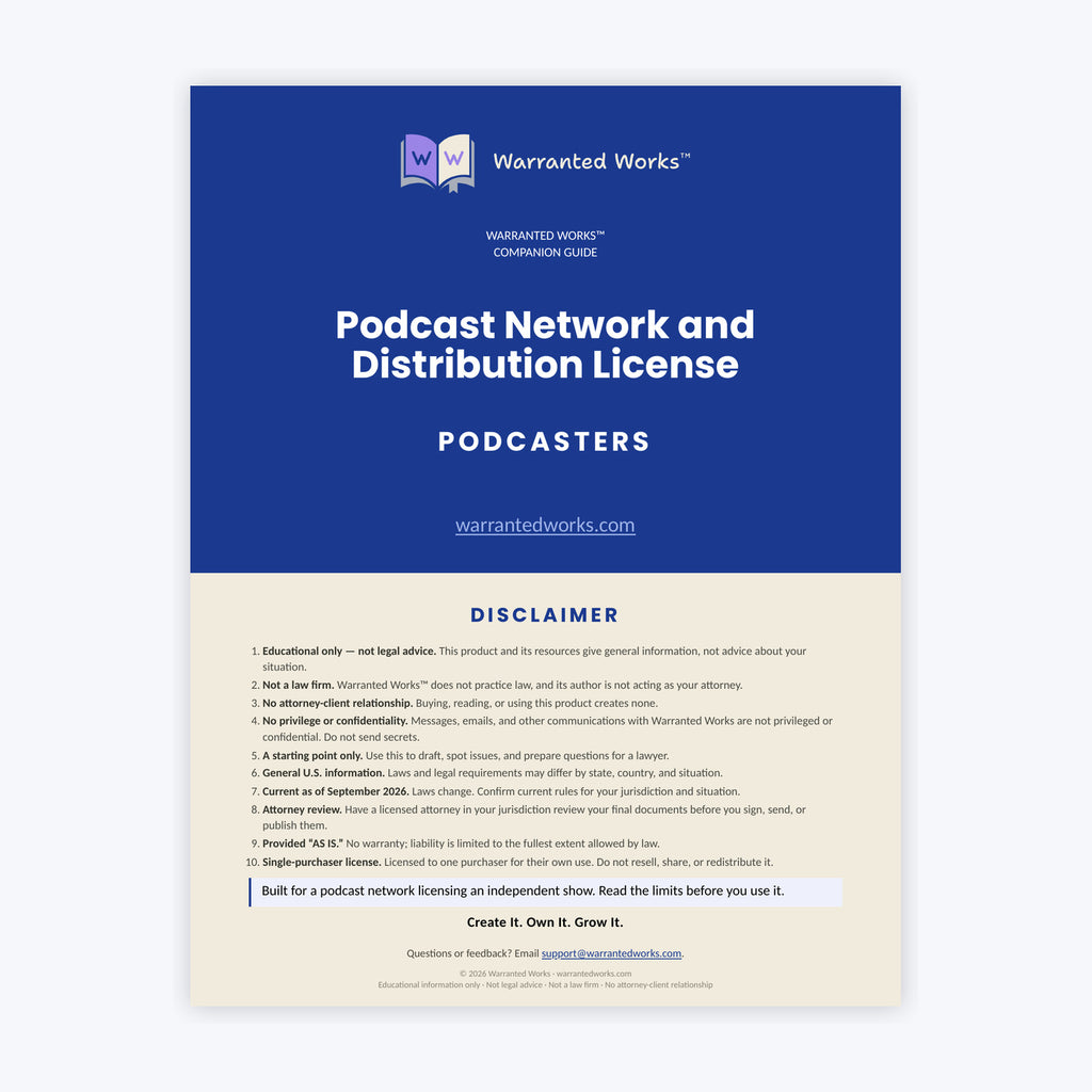Podcast Network and Distribution License Kit — Network Edition