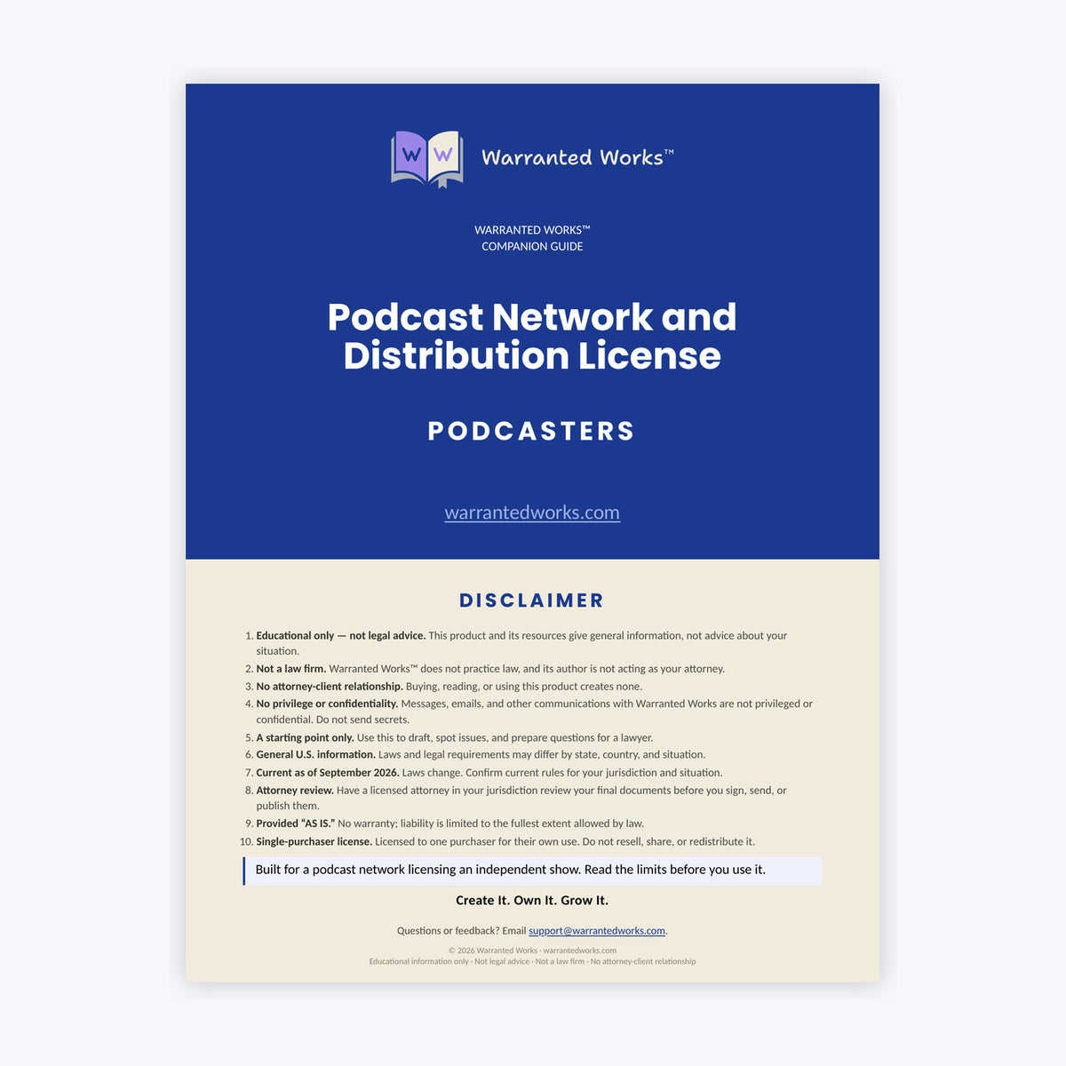 Podcast Network and Distribution License Kit — Network Edition