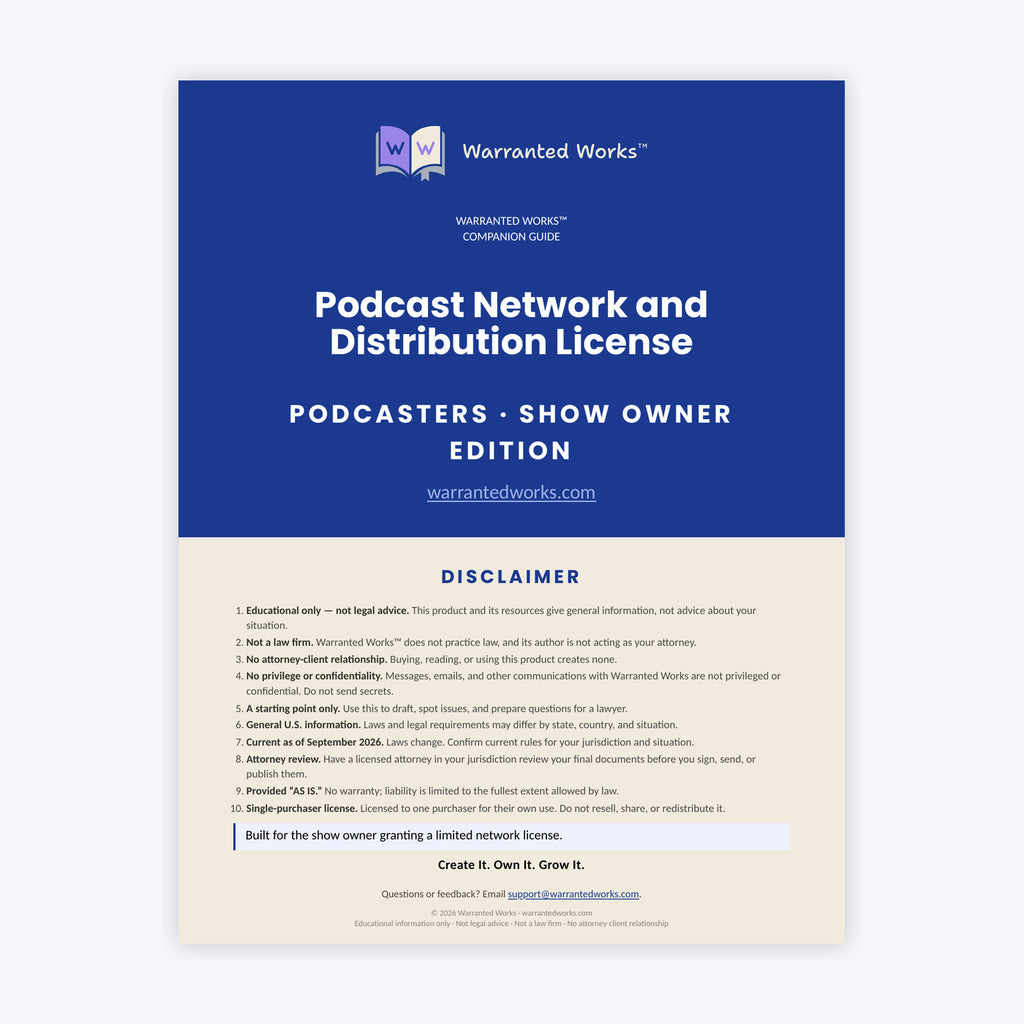 Podcast Network and Distribution License Kit — Show Owner Edition