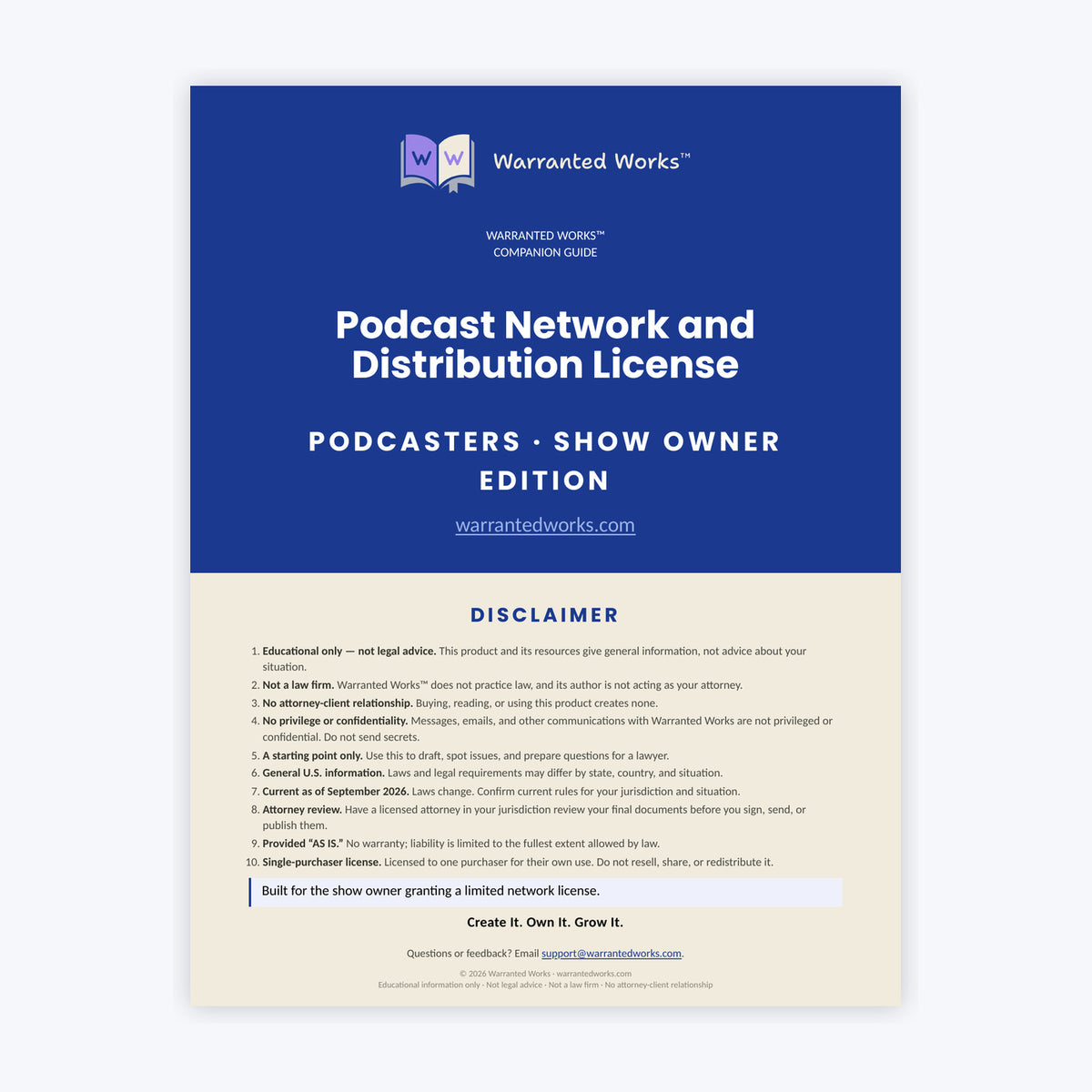 Podcast Network and Distribution License Kit — Show Owner Edition