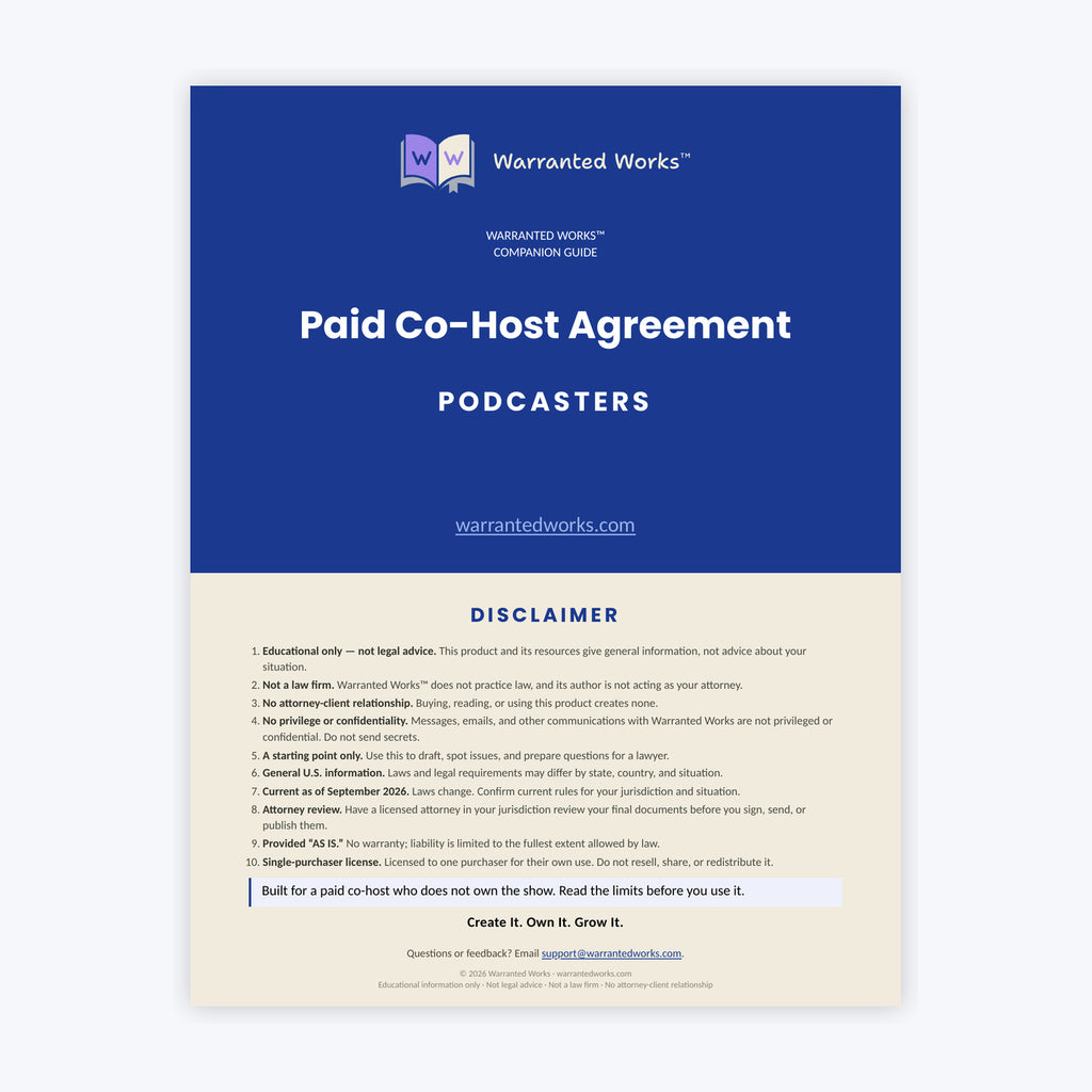 Paid Co-Host Agreement Kit — Co-Host Edition