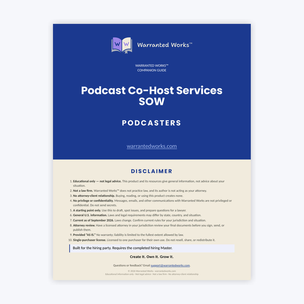 Podcast Co-Host Services SOW Add-On Kit