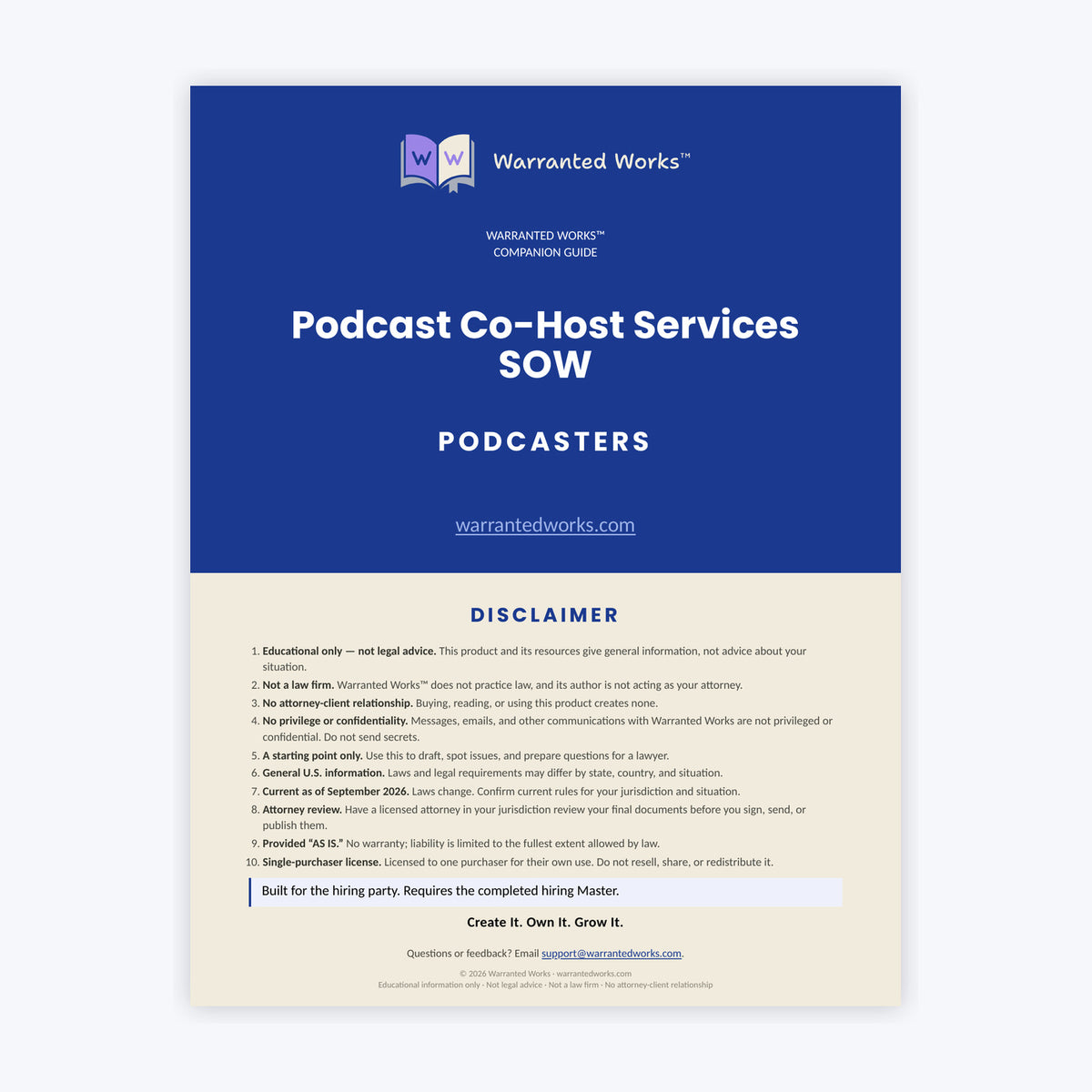 Podcast Co-Host Services SOW Add-On Kit