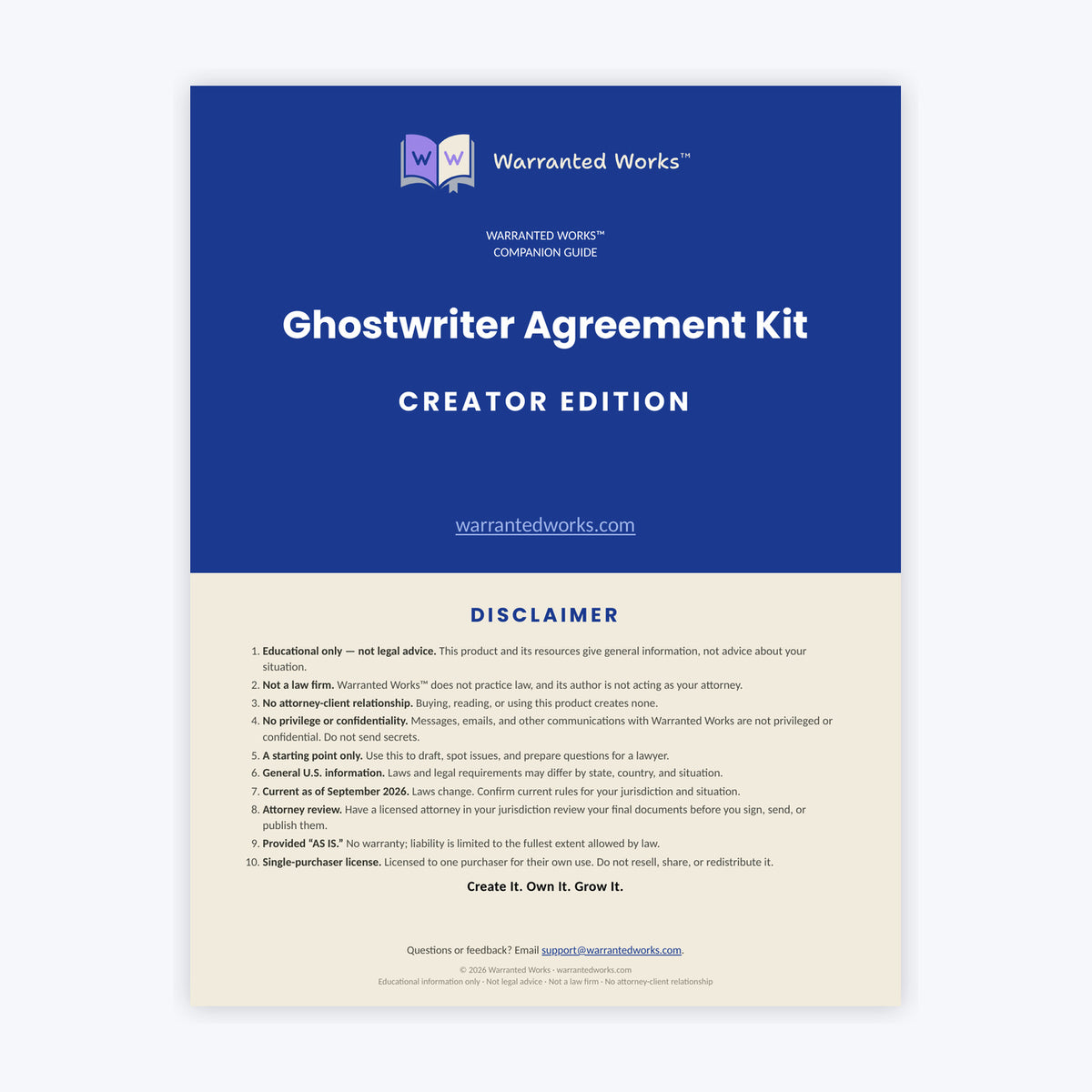 Ghostwriter Agreement Kit — Creator Edition