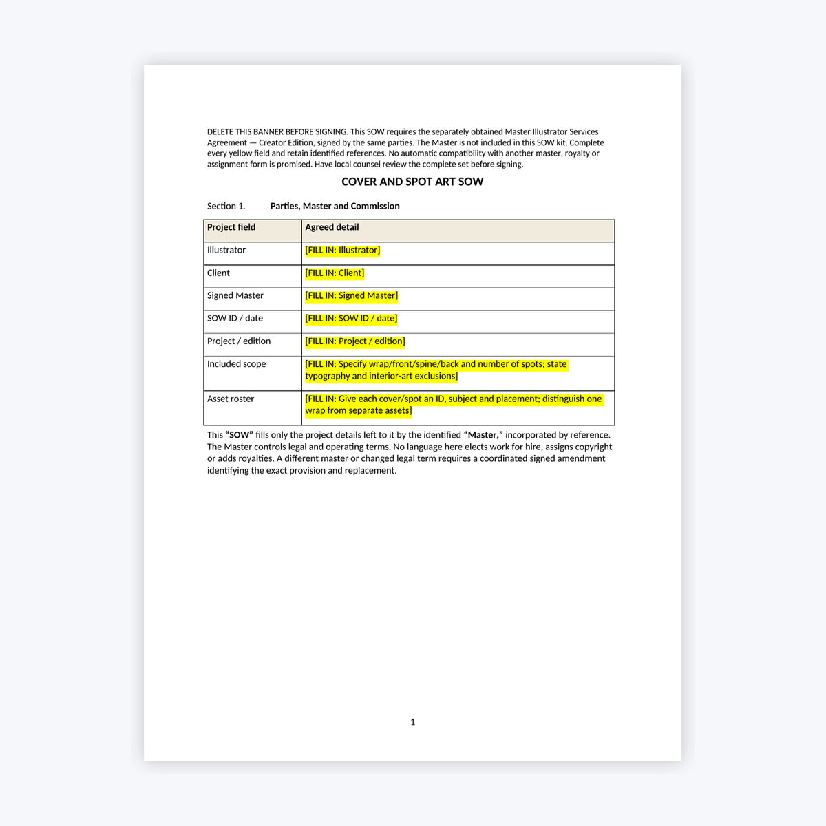 Illustrator SOW Kit — Creator Edition