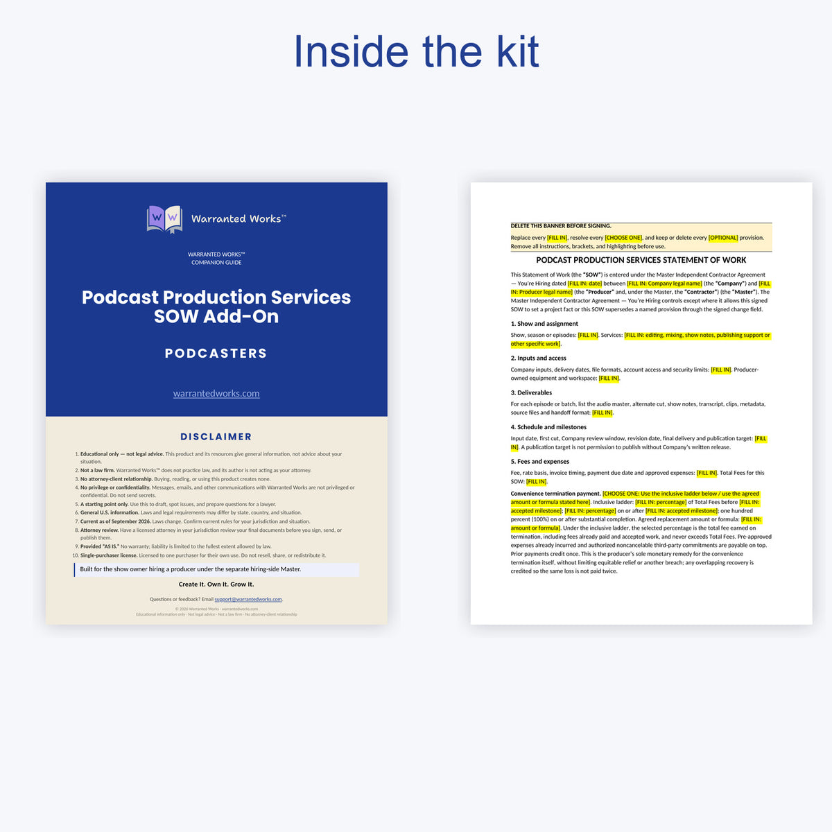 Podcast Production Services SOW Add-On Kit