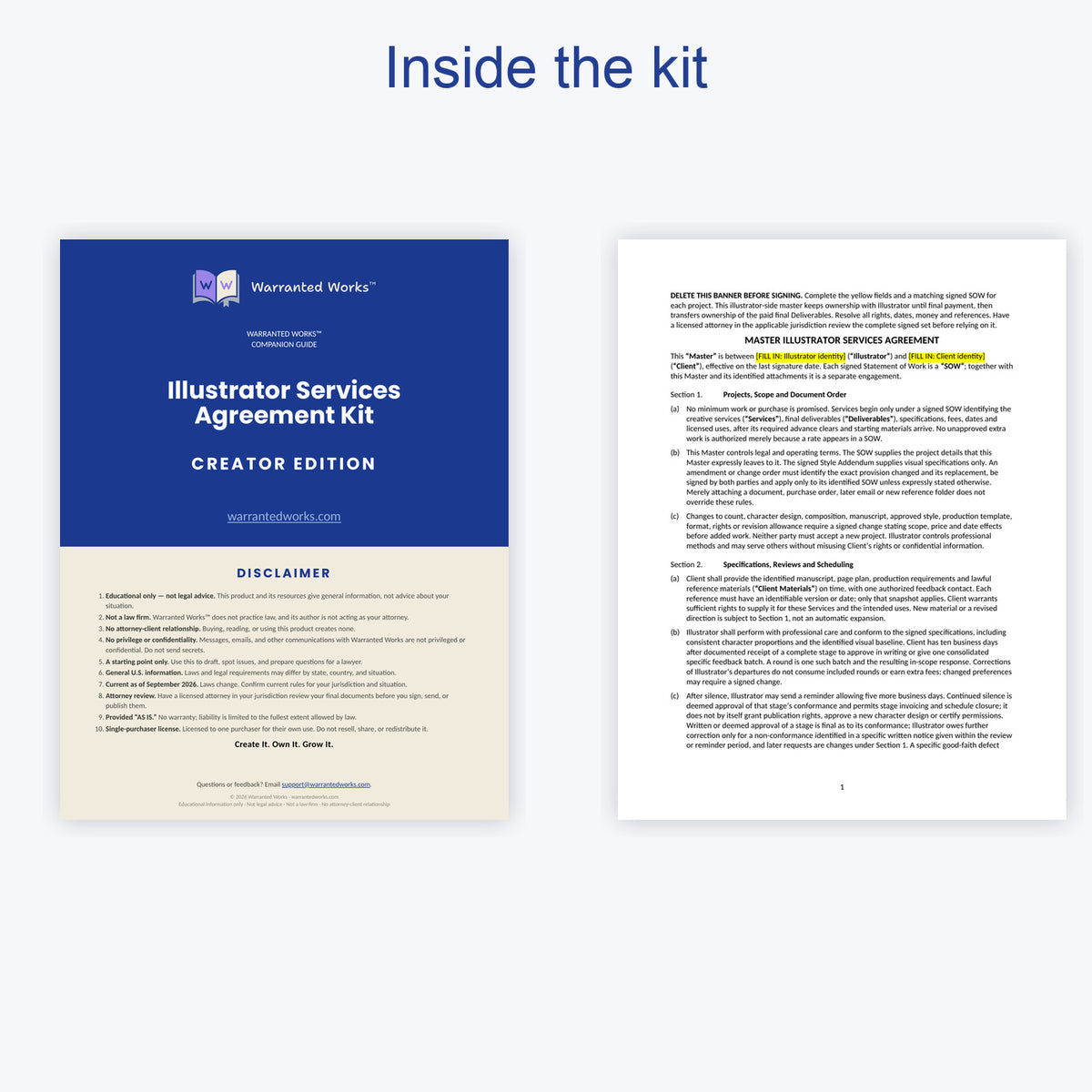 Illustrator Services Agreement Kit — Creator Edition