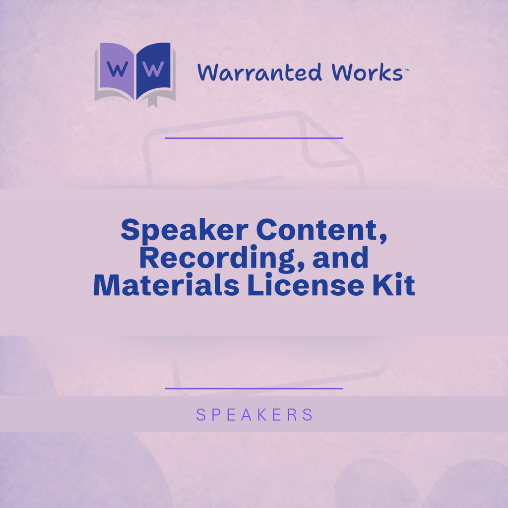 Speaker Content, Recording, and Materials License Kit