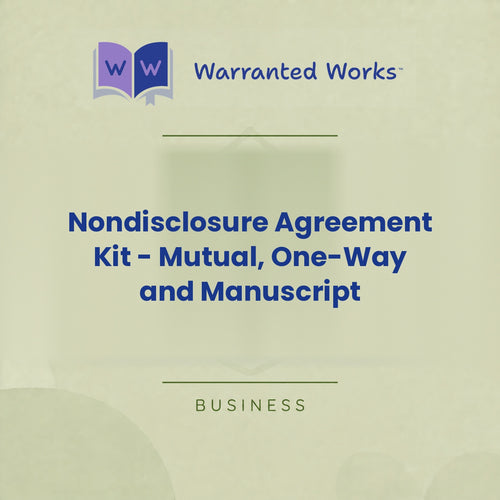 Nondisclosure Agreement Kit — Mutual, One-Way and Manuscript
