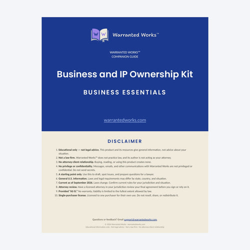 Business and IP Ownership Kit — Companion Guide cover